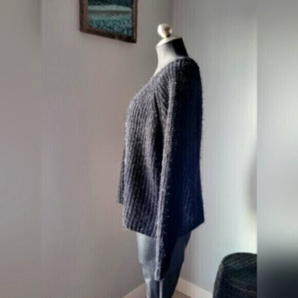 Esqualo Black Knit Lurex Cardigan Sweater size XL - Picture 6 of 9